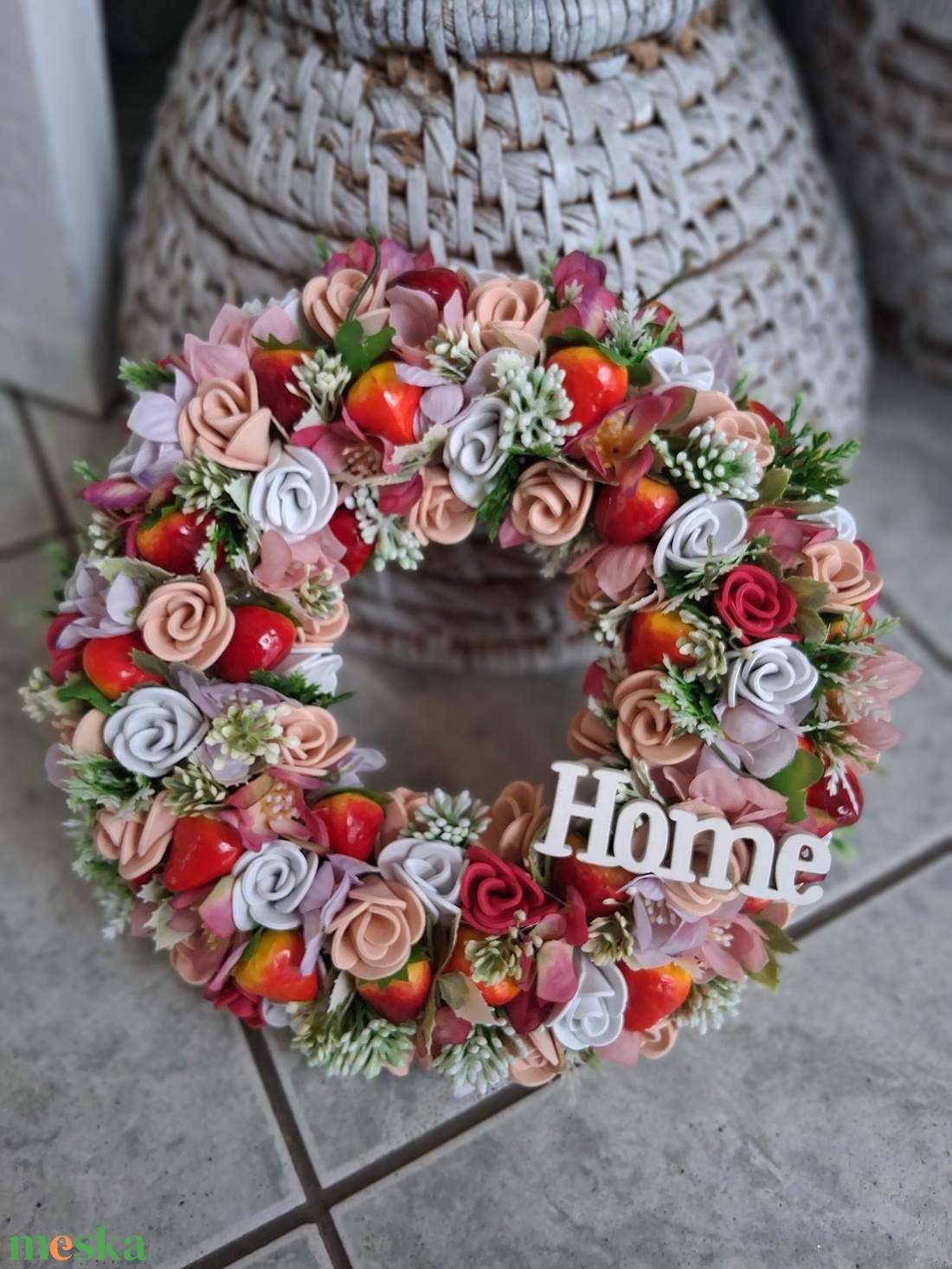 Epres színes ajtódísz kopogtató 26cm  - otthon & életmód - dekoráció - ajtó- és ablak dekoráció - ajtódísz & kopogtató - Meska.hu