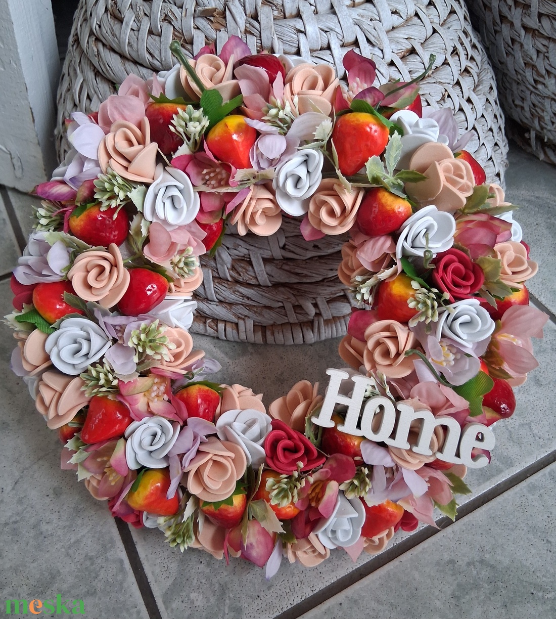 Epres színes ajtódísz kopogtató 26cm  - otthon & életmód - dekoráció - ajtó- és ablak dekoráció - ajtódísz & kopogtató - Meska.hu