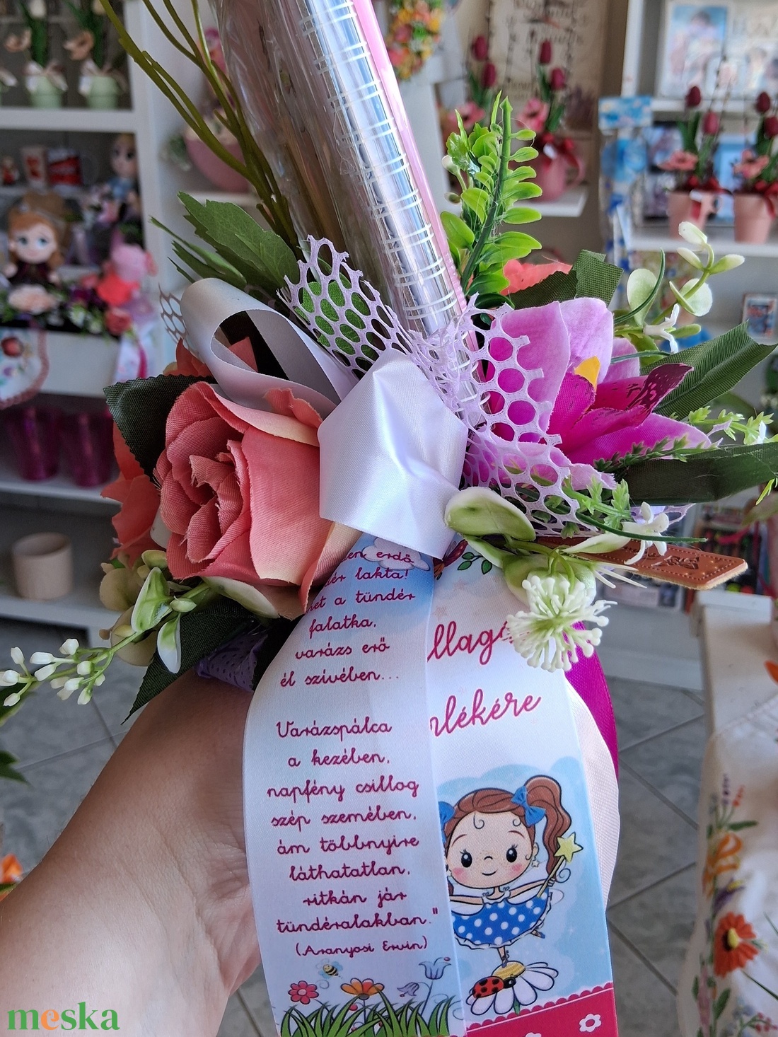 Kislány ovis ballagási csokor  - otthon & életmód - virágdekoráció - virágok - virágcsokor - Meska.hu