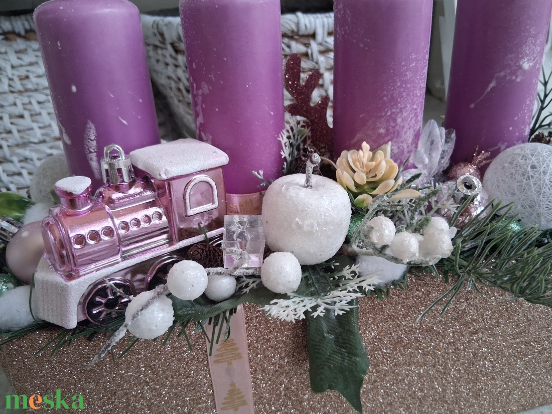 Adventi koszorú karácsonyi asztaldísz ajándék   - karácsony - adventi díszek - adventi koszorú - Meska.hu