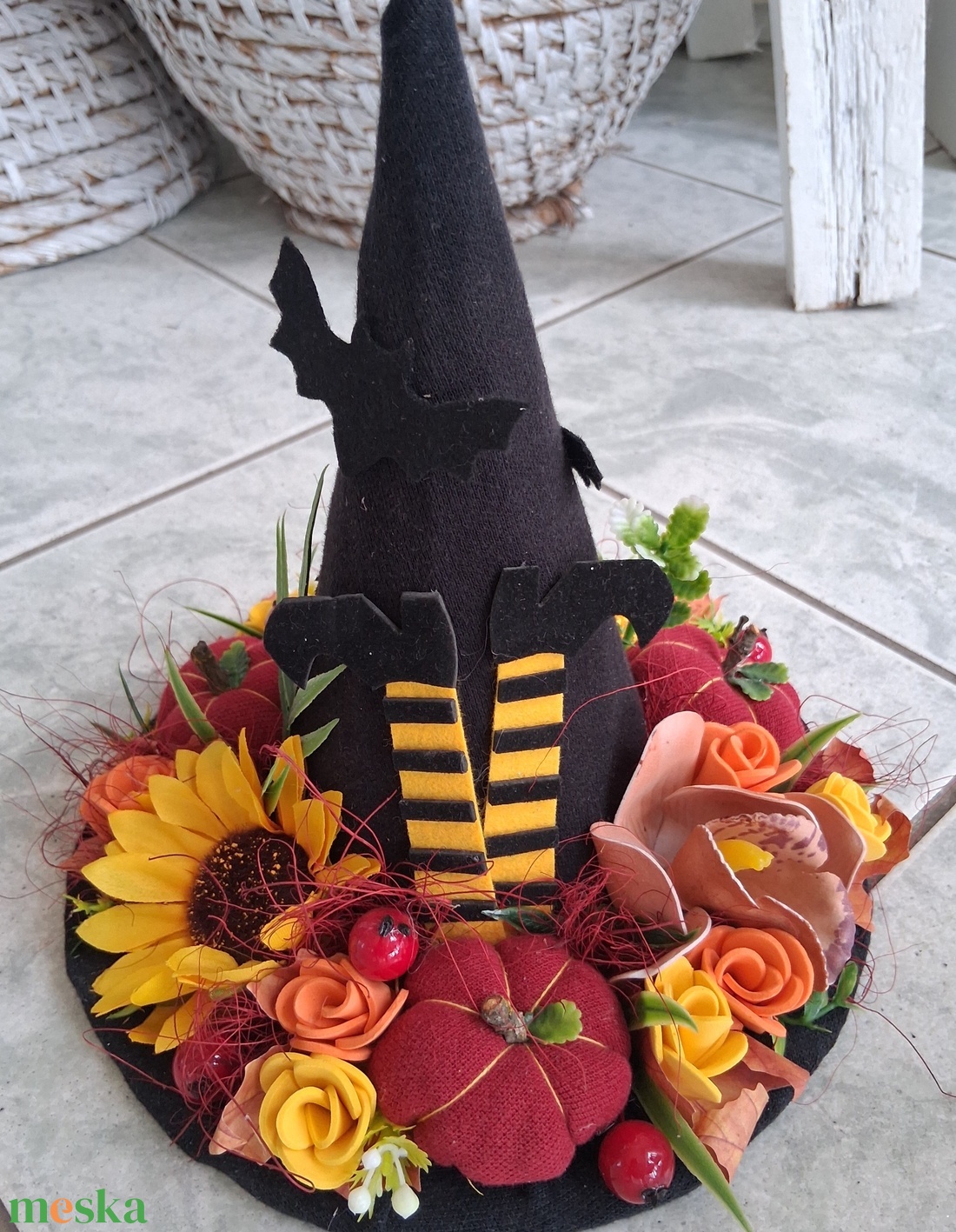 Boszorkány kalap asztaldísz  - otthon & életmód - dekoráció - halloween - halloweeni asztaldísz - Meska.hu
