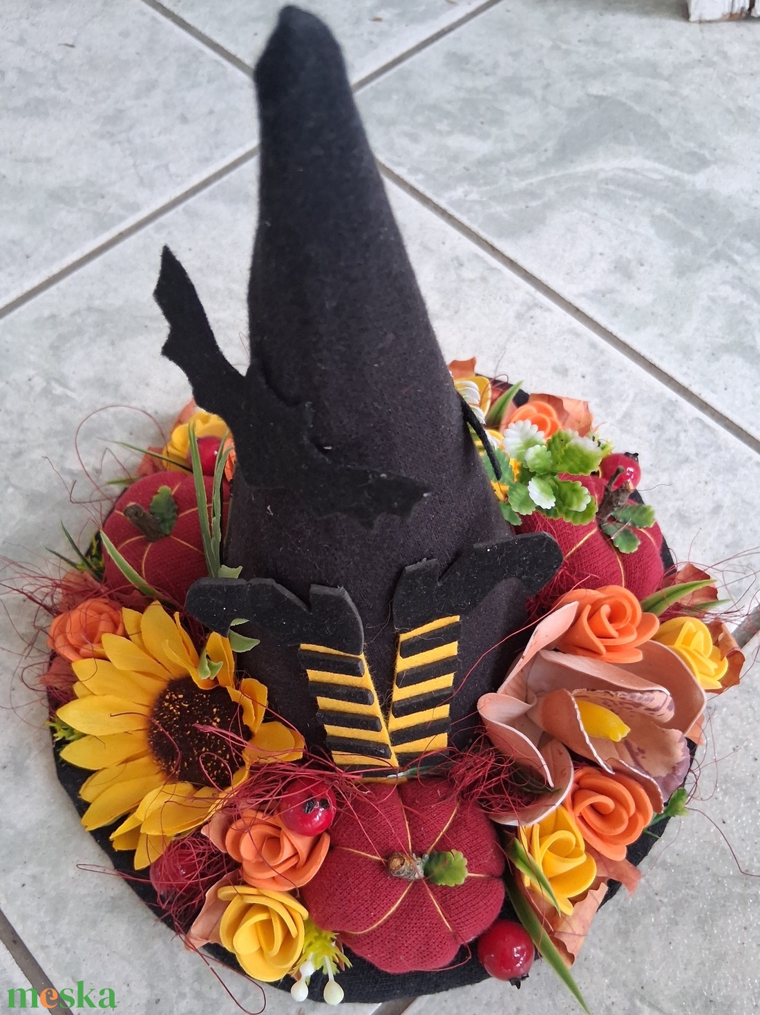 Boszorkány kalap asztaldísz  - otthon & életmód - dekoráció - halloween - halloweeni asztaldísz - Meska.hu