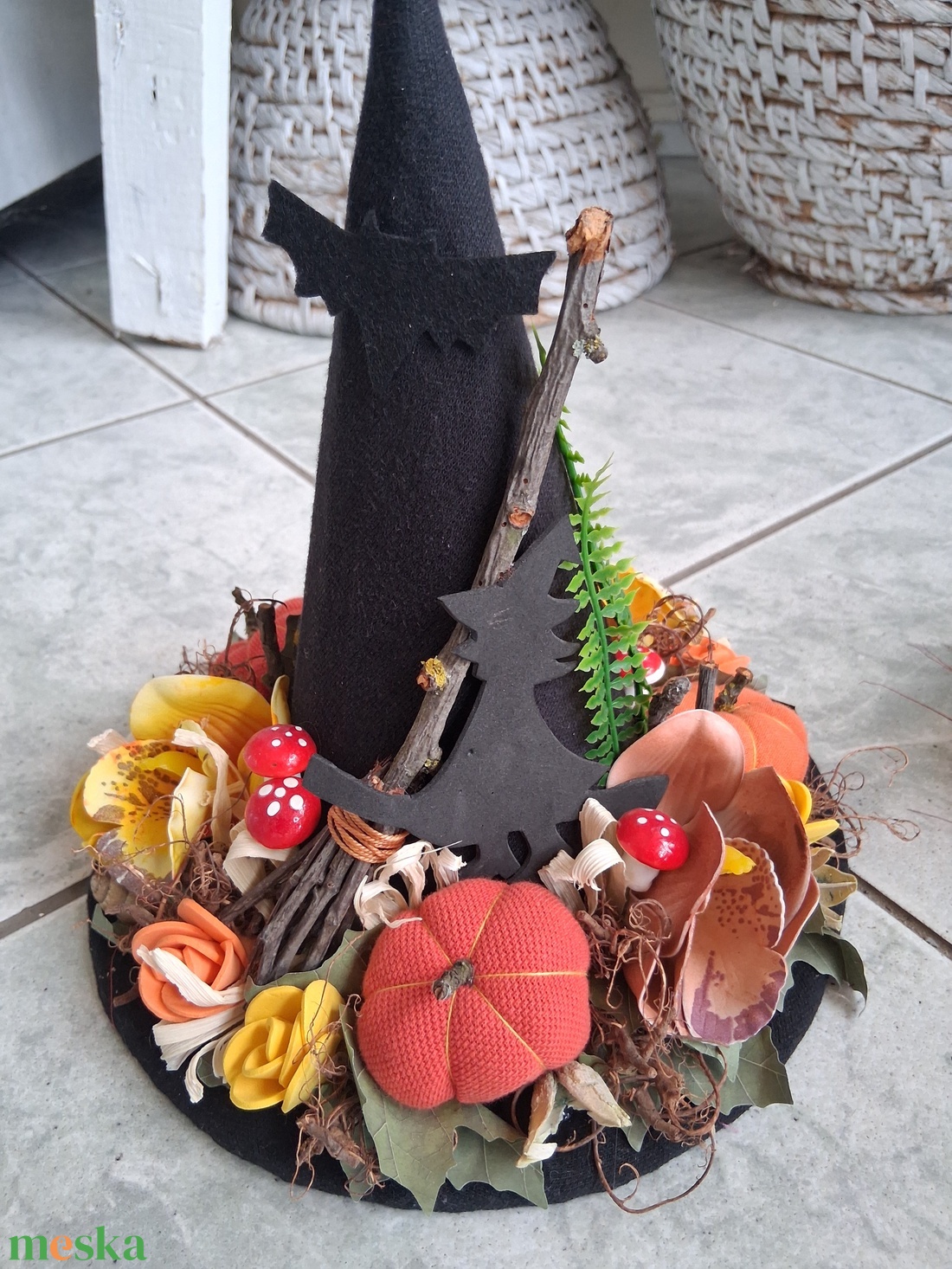 Boszorkány kalap asztaldísz  - otthon & életmód - dekoráció - halloween - halloweeni asztaldísz - Meska.hu
