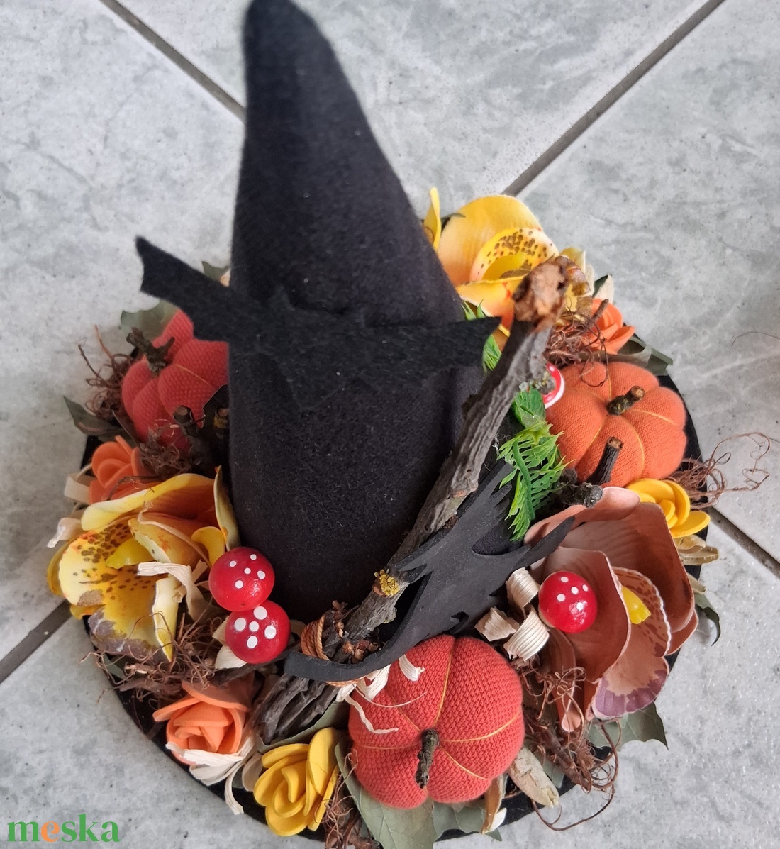 Boszorkány kalap asztaldísz  - otthon & életmód - dekoráció - halloween - halloweeni asztaldísz - Meska.hu