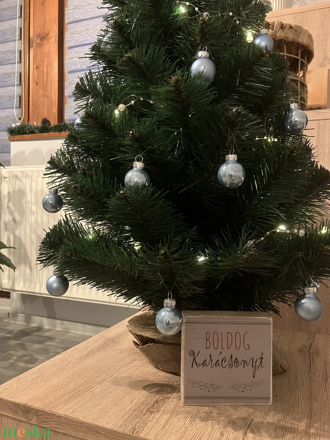 Mini fa dekoráció / Boldog Karácsonyt felirat - karácsony - karácsonyi lakásdekoráció - karácsonyi lakásdíszek - Meska.hu