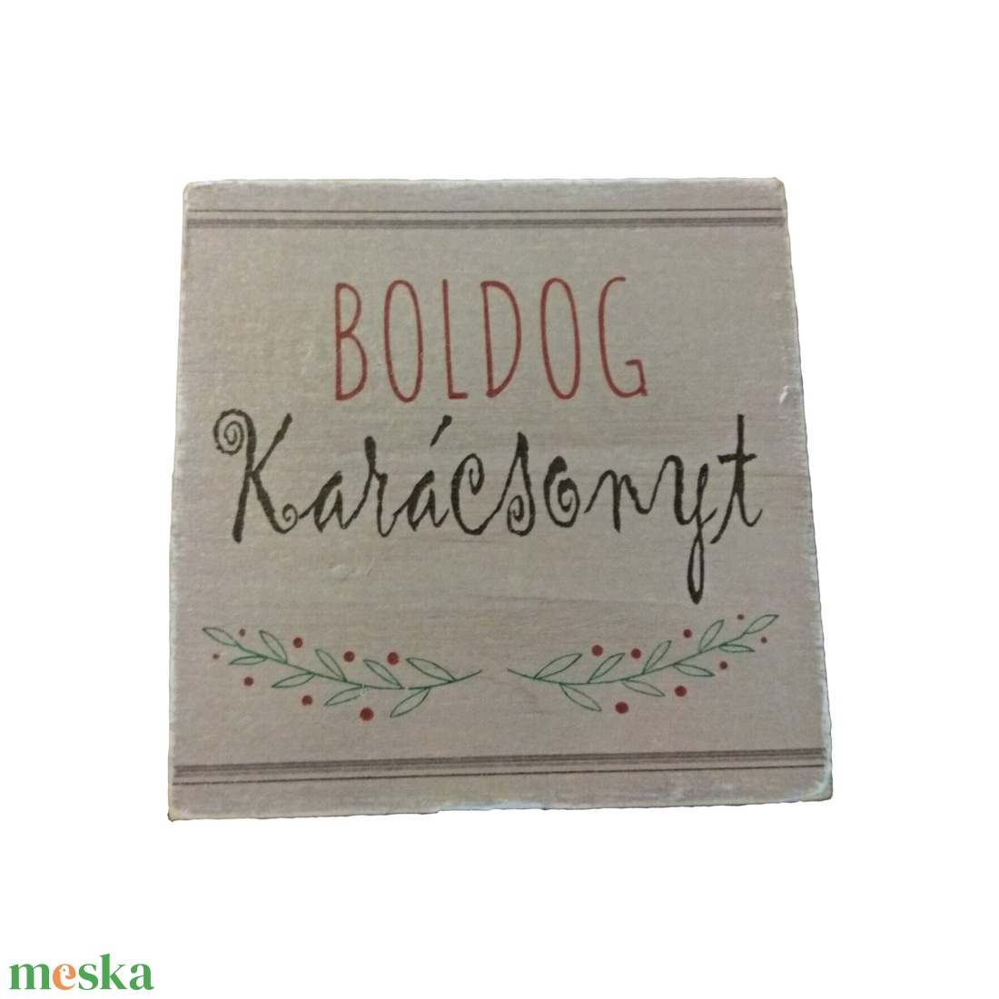 Mini fa dekoráció / Boldog Karácsonyt felirat - karácsony - karácsonyi lakásdekoráció - karácsonyi lakásdíszek - Meska.hu
