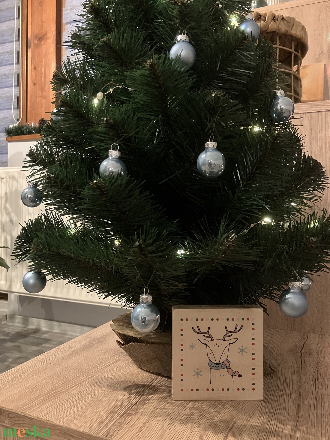 Mini fa dekoráció / Szarvas - karácsony - karácsonyi lakásdekoráció - karácsonyi lakásdíszek - Meska.hu