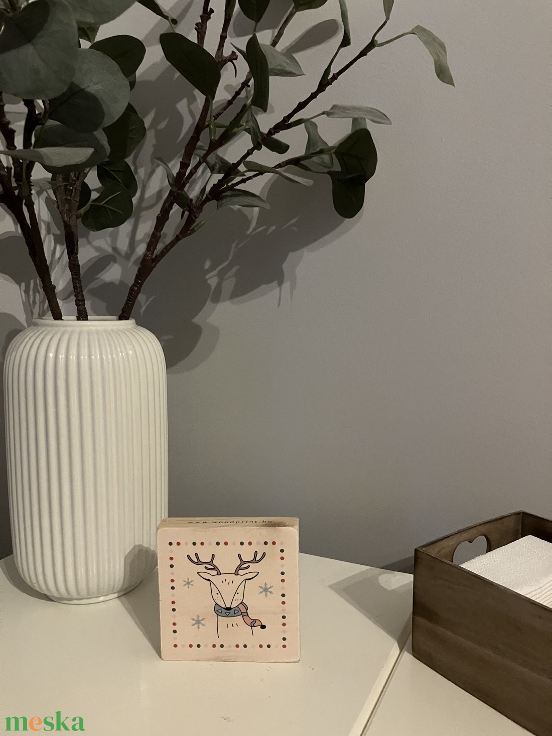 Mini fa dekoráció / Szarvas - karácsony - karácsonyi lakásdekoráció - karácsonyi lakásdíszek - Meska.hu