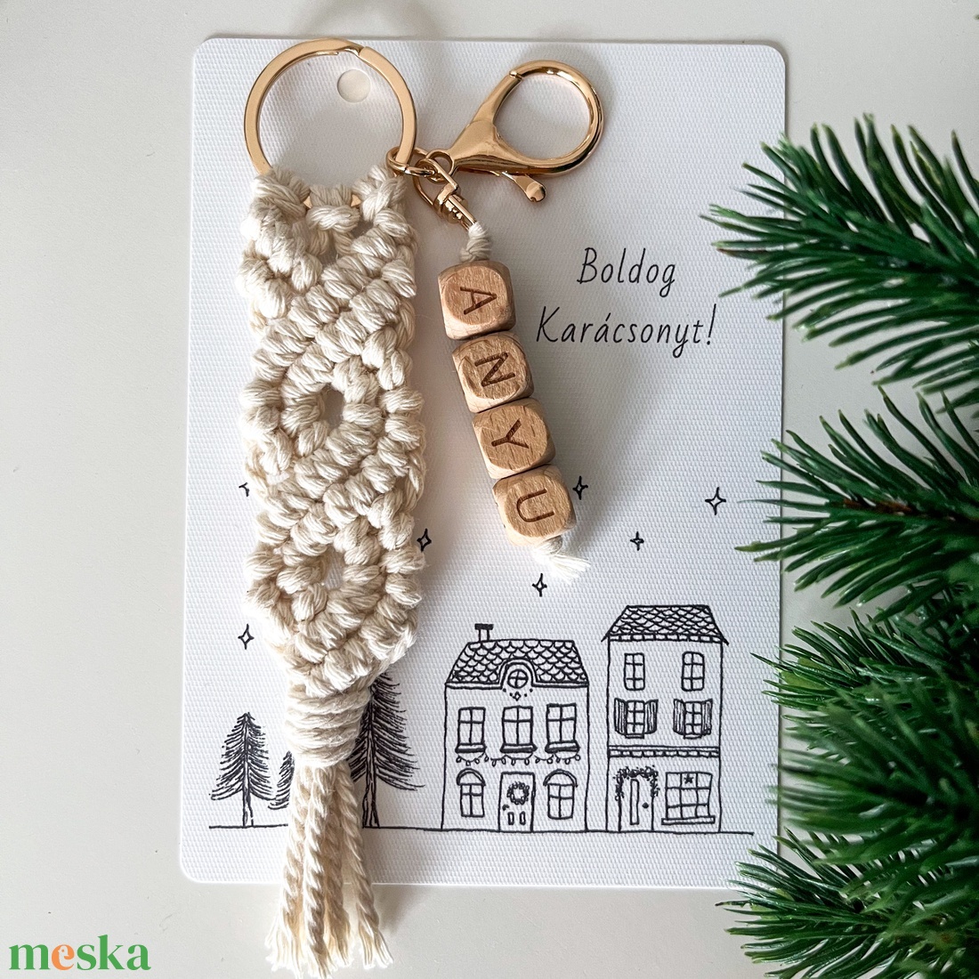 ANYU feliratos makramé kulcstartó adventi képeslappal, különleges karácsonyi ajándék anyukáknak - táska & tok - kulcstartó & táskadísz - kulcstartó - Meska.hu ANYU feliratos makramé kulcstartó adventi képeslappal, különleges karácsonyi ajándék anyukáknak - táska & tok - kulcstartó & táskadísz - kulcstartó - Meska.hu