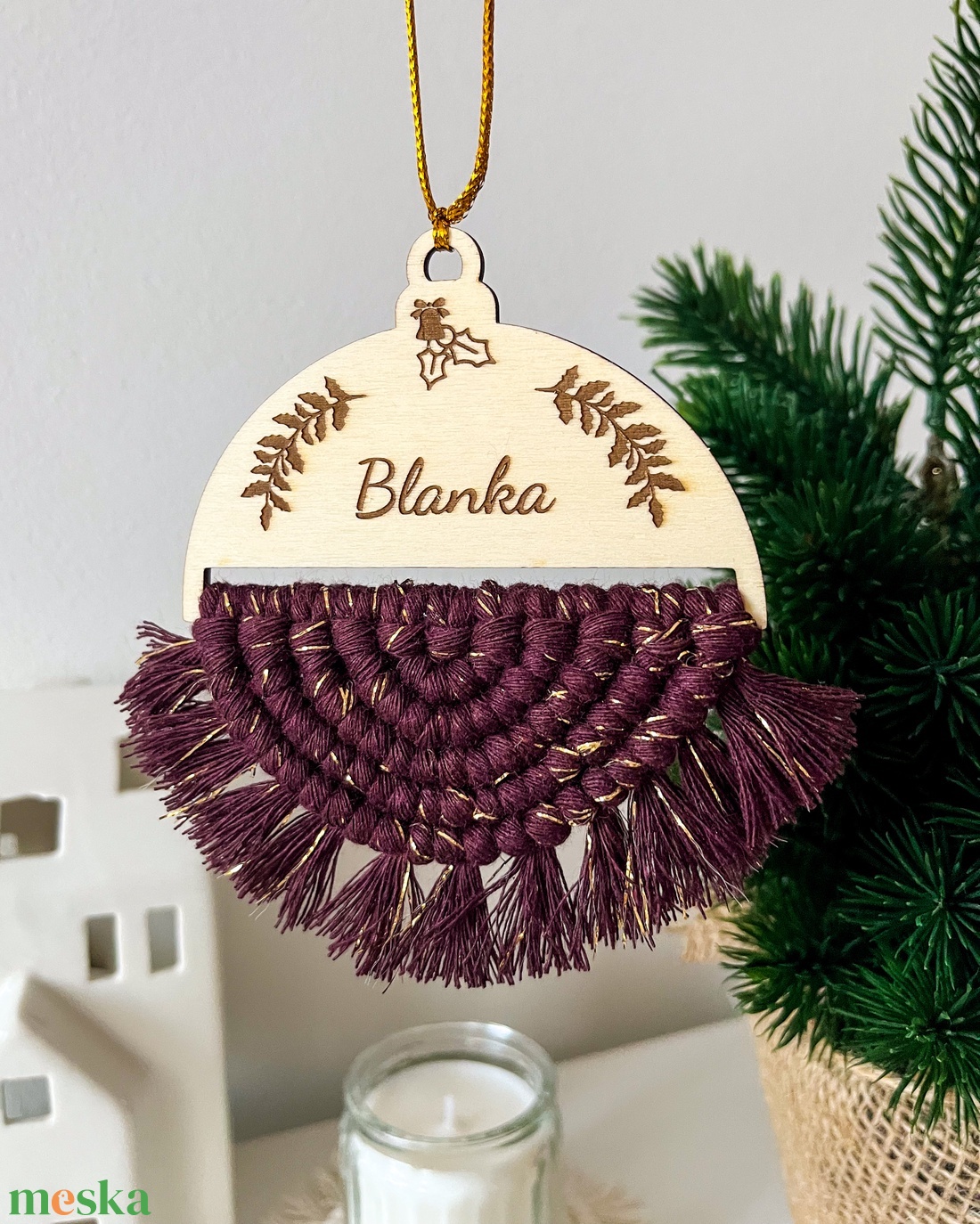 Csillogó, névre szóló makramé karácsonyfadísz, burgundi-arany színű fonalból, személyre szóló karácsonyi ajándék - karácsony - karácsonyi lakásdekoráció - karácsonyfadíszek - Meska.hu Csillogó, névre szóló makramé karácsonyfadísz, burgundi-arany színű fonalból, személyre szóló karácsonyi ajándék - karácsony - karácsonyi lakásdekoráció - karácsonyfadíszek - Meska.hu