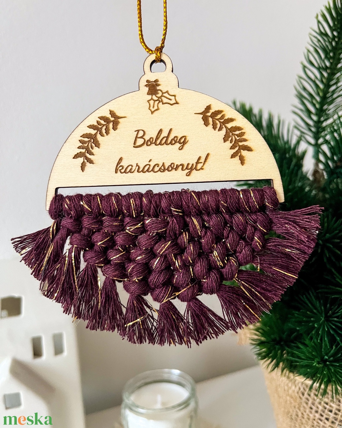 Csillogó, névre szóló makramé karácsonyfadísz, burgundi-arany színű fonalból, személyre szóló karácsonyi ajándék - karácsony - karácsonyi lakásdekoráció - karácsonyfadíszek - Meska.hu Csillogó, névre szóló makramé karácsonyfadísz, burgundi-arany színű fonalból, személyre szóló karácsonyi ajándék - karácsony - karácsonyi lakásdekoráció - karácsonyfadíszek - Meska.hu