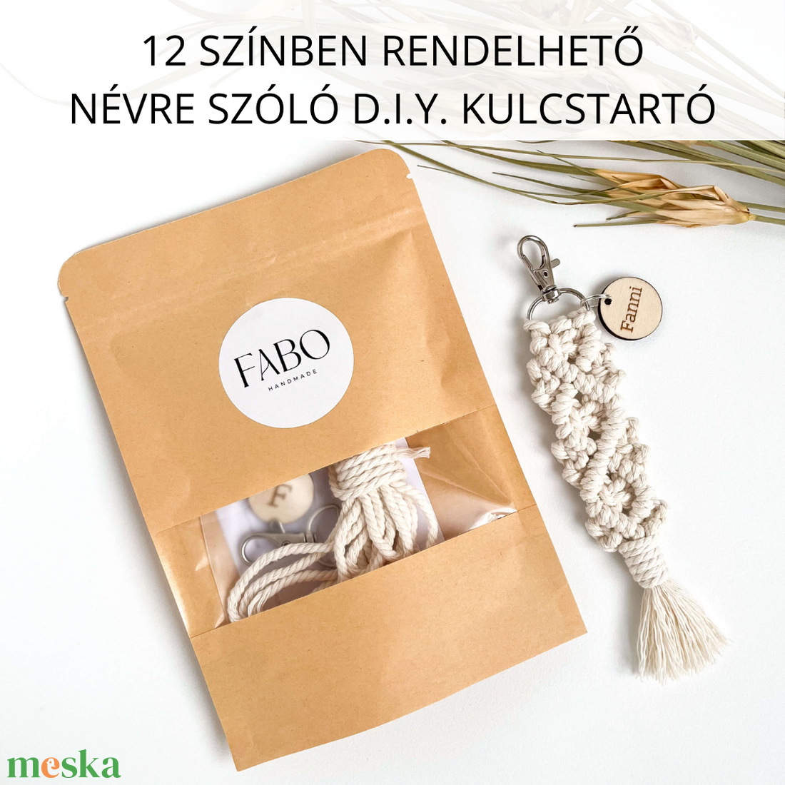 D.I.Y. Makramé Kulcstartó készítő csomag - Névre szóló kulcstartó csináld magad készlet - diy (csináld magad) - egységcsomag - Meska.hu