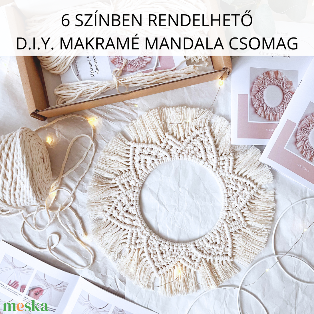 D.I.Y. Makramé Mandala készítő csináld magad csomag - diy (csináld magad) - egységcsomag - Meska.hu