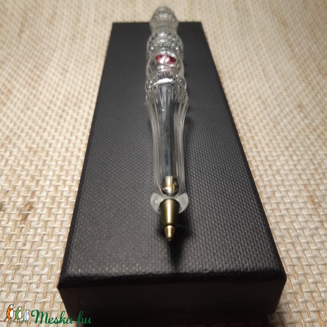 Üveg toll - Swarovski Rose - otthon & életmód - papír, írószer - ceruza & toll - Meska.hu