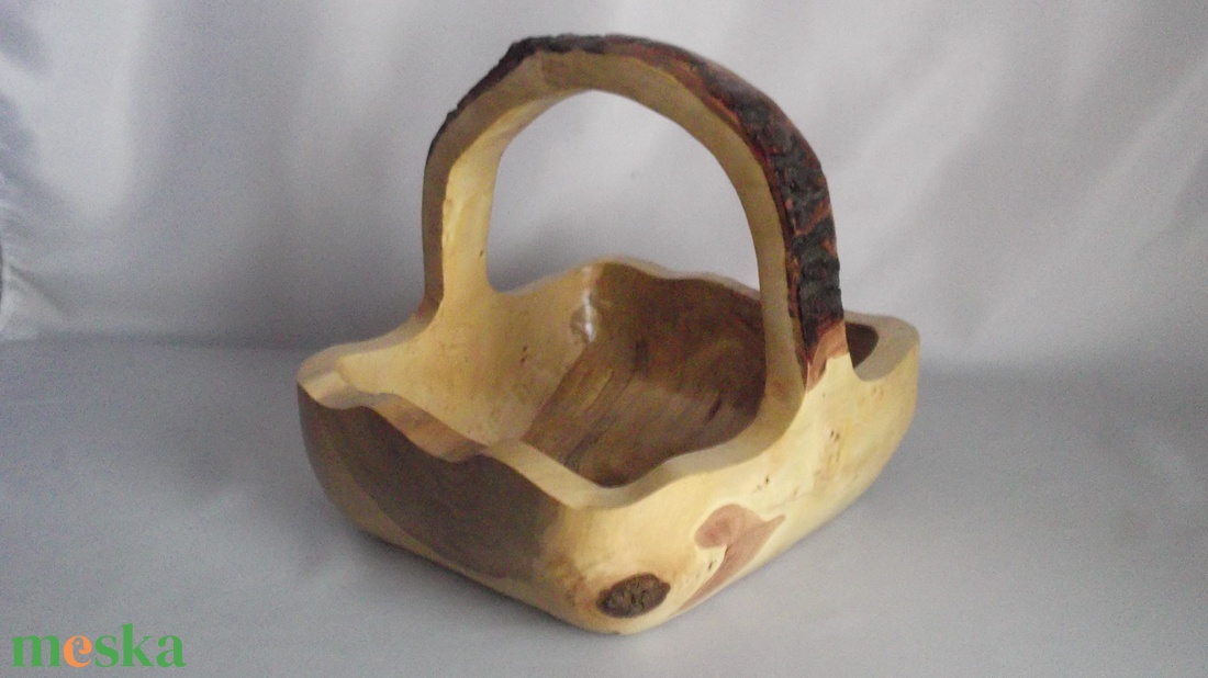 Fa Nagyméretű kerti rusztikus vintage vízhatlan gyümölcs fargott kosár Extra Large  - ékszer - ékszertartó - ékszertartó tál - Meska.hu