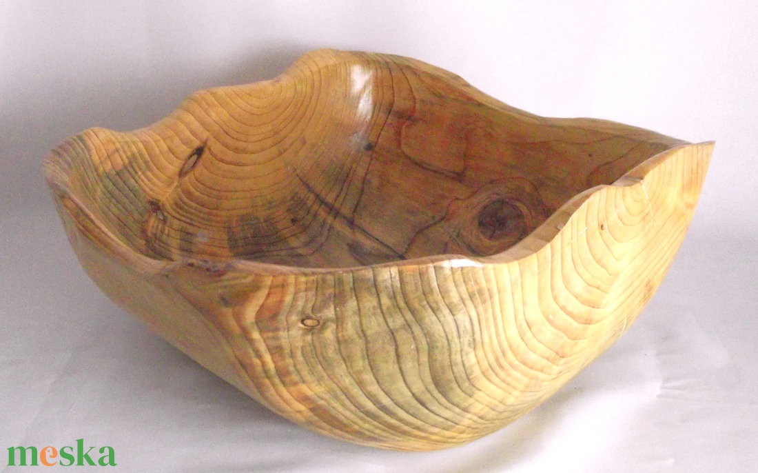 Fa Design Nagyméretű vitaminos natúr vízhatlan gyümölcs fargott fatál Extra Large  - otthon & életmód - dekoráció - asztal és polc dekoráció - dekorációs tál, tartó - Meska.hu