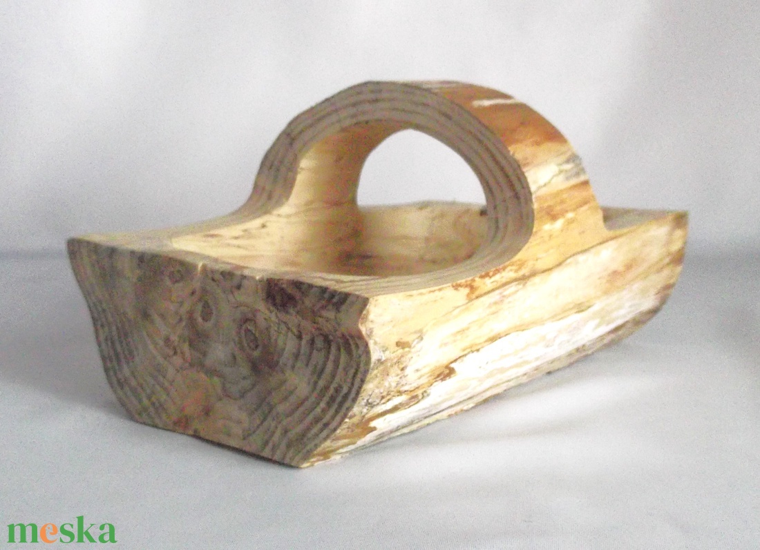 Húsvéti Manó mini fa kosár natúr fa  - ünnepi díszek, dekorációk - húsvéti díszek és dekorációk - húsvéti kosár - Meska.hu