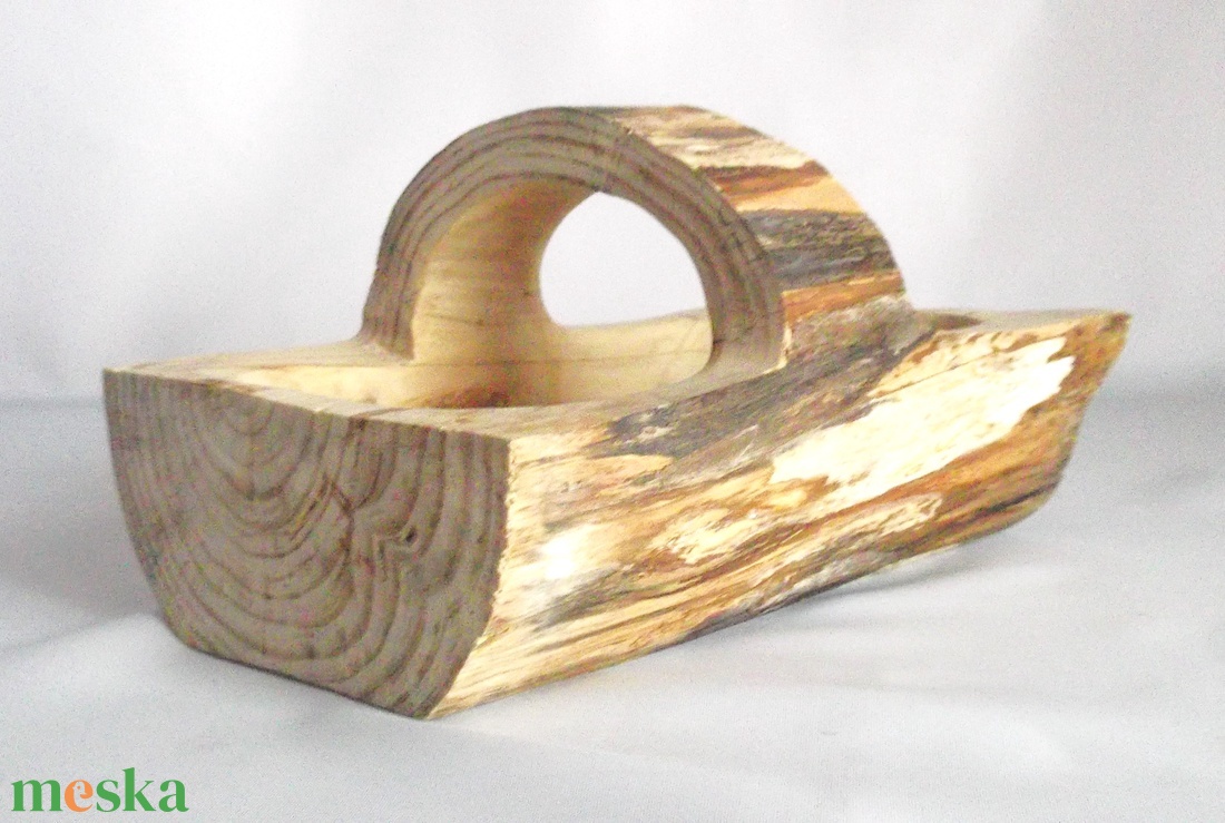 Húsvéti Manó mini fa kosár natúr fa  - ünnepi díszek, dekorációk - húsvéti díszek és dekorációk - húsvéti kosár - Meska.hu