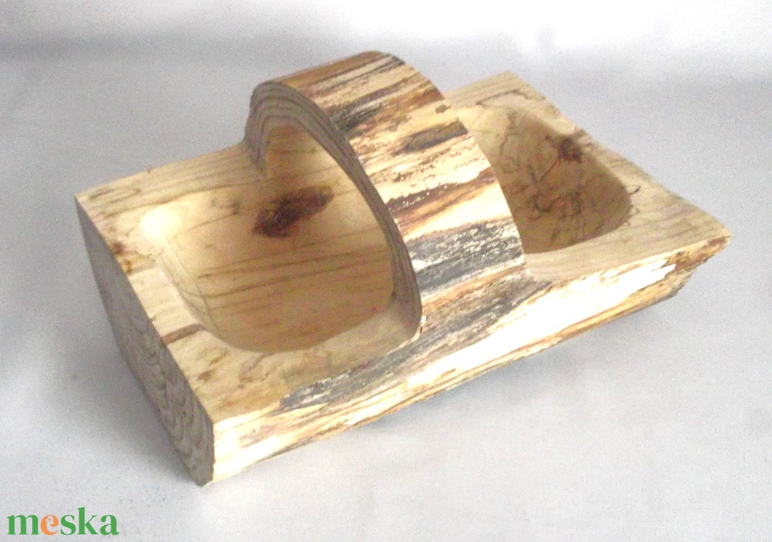 Húsvéti Manó mini fa kosár natúr fa  - ünnepi díszek, dekorációk - húsvéti díszek és dekorációk - húsvéti kosár - Meska.hu