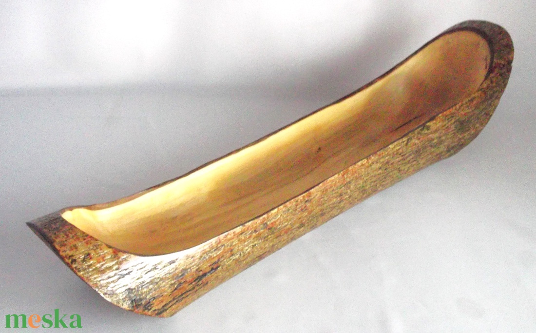 Rusztikus vintage fatörzs egyedi fargott tál tálca large  - otthon & életmód - ház & kert - kerti bútor - Meska.hu