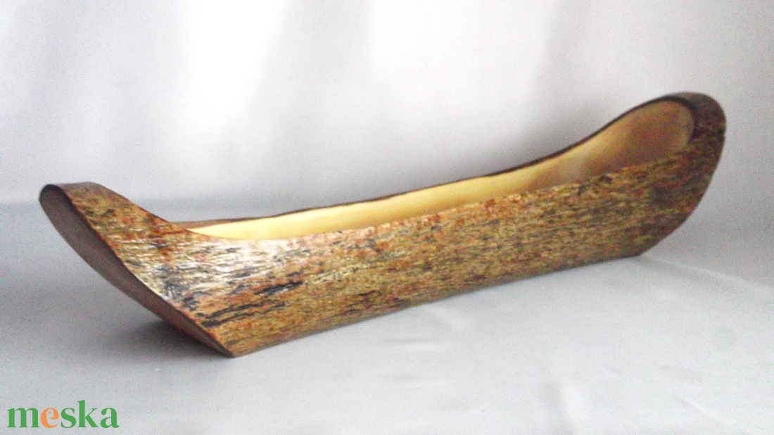 Rusztikus vintage fatörzs egyedi fargott tál tálca large  - otthon & életmód - ház & kert - kerti bútor - Meska.hu