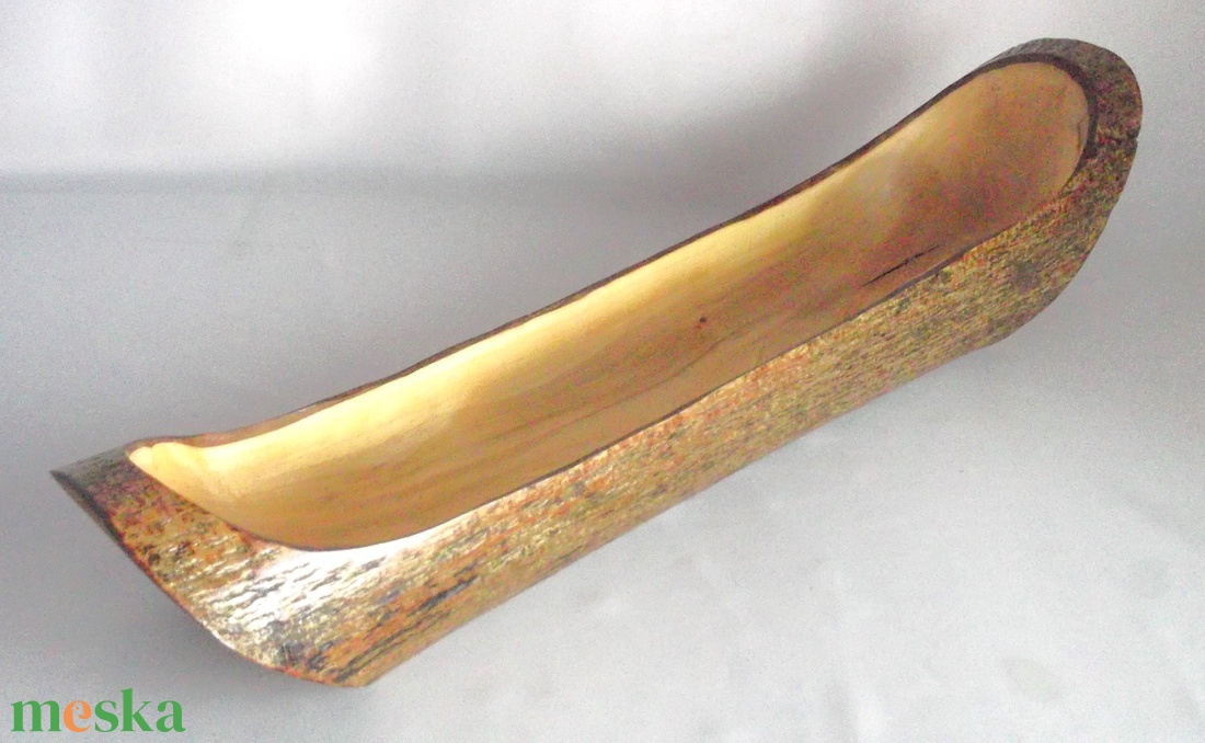 Rusztikus vintage fatörzs egyedi fargott tál tálca large  - otthon & életmód - ház & kert - kerti bútor - Meska.hu