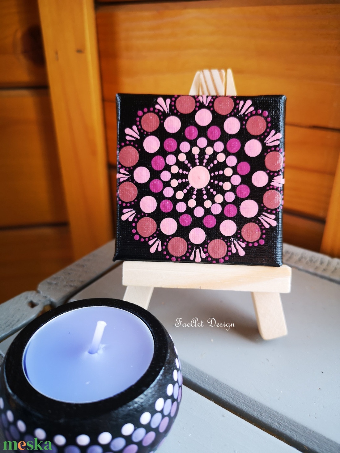 Mályva - mini mandala - művészet - festmény - akril - Meska.hu Mályva - mini mandala - művészet - festmény - akril - Meska.hu