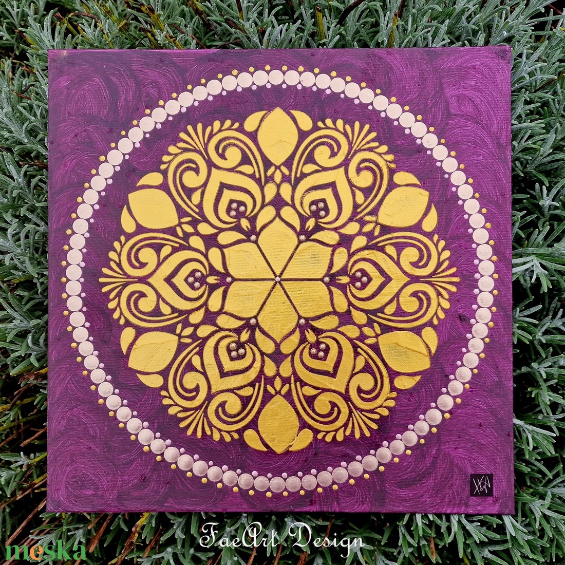 Rozetta mandala - művészet - festmény - akril - Meska.hu
