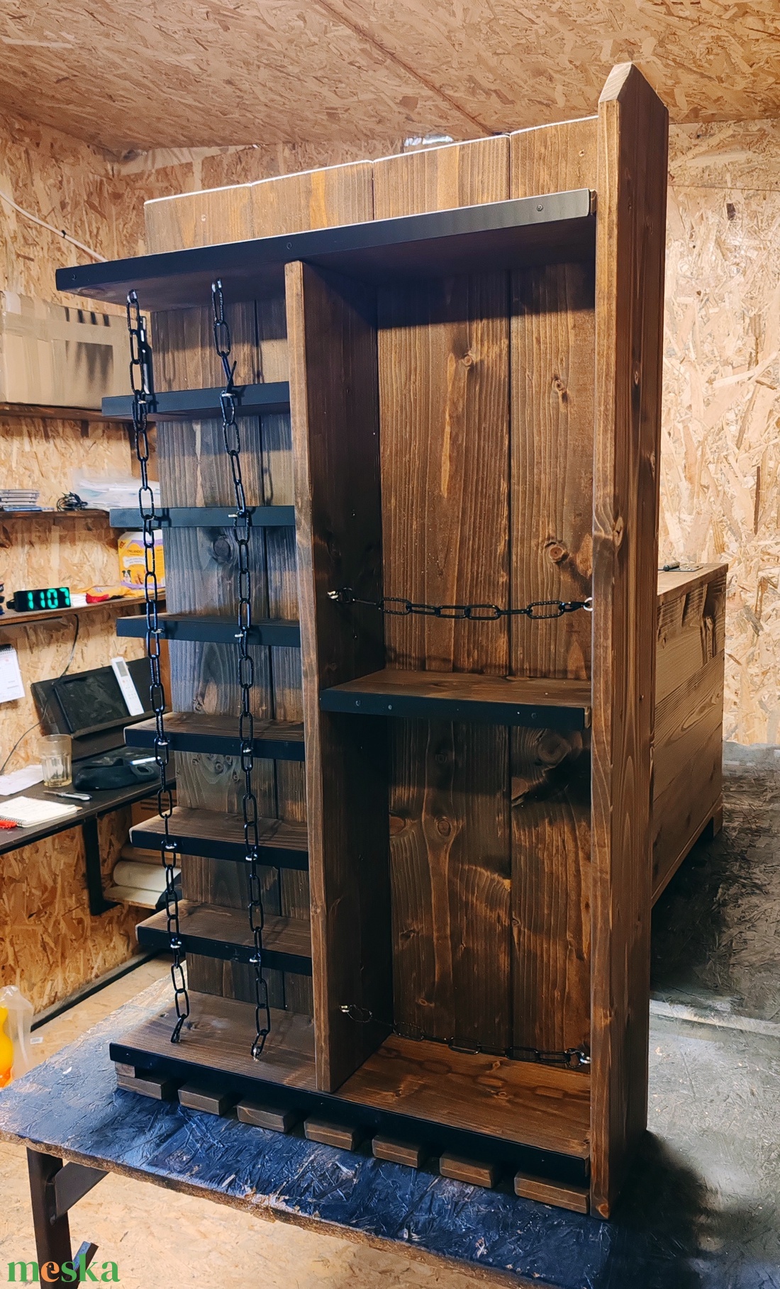 Nagyméretű, rusztikus fali bortartó - otthon & életmód - konyhafelszerelés, tálalás - tálalás - bortartó - Meska.hu