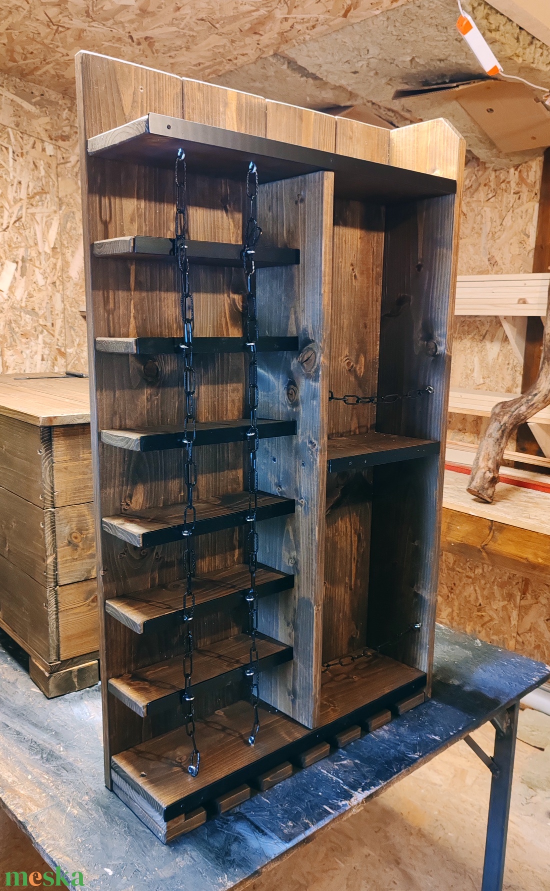 Nagyméretű, rusztikus fali bortartó - otthon & életmód - konyhafelszerelés, tálalás - tálalás - bortartó - Meska.hu