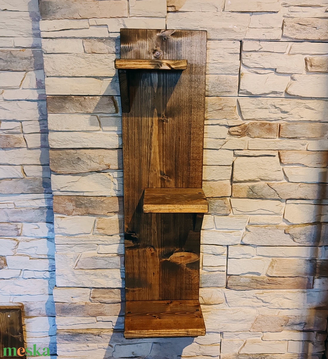 Rusztikus fali virágtartó polc  - otthon & életmód - dekoráció - virágdísz és tartó - virágtartó - Meska.hu