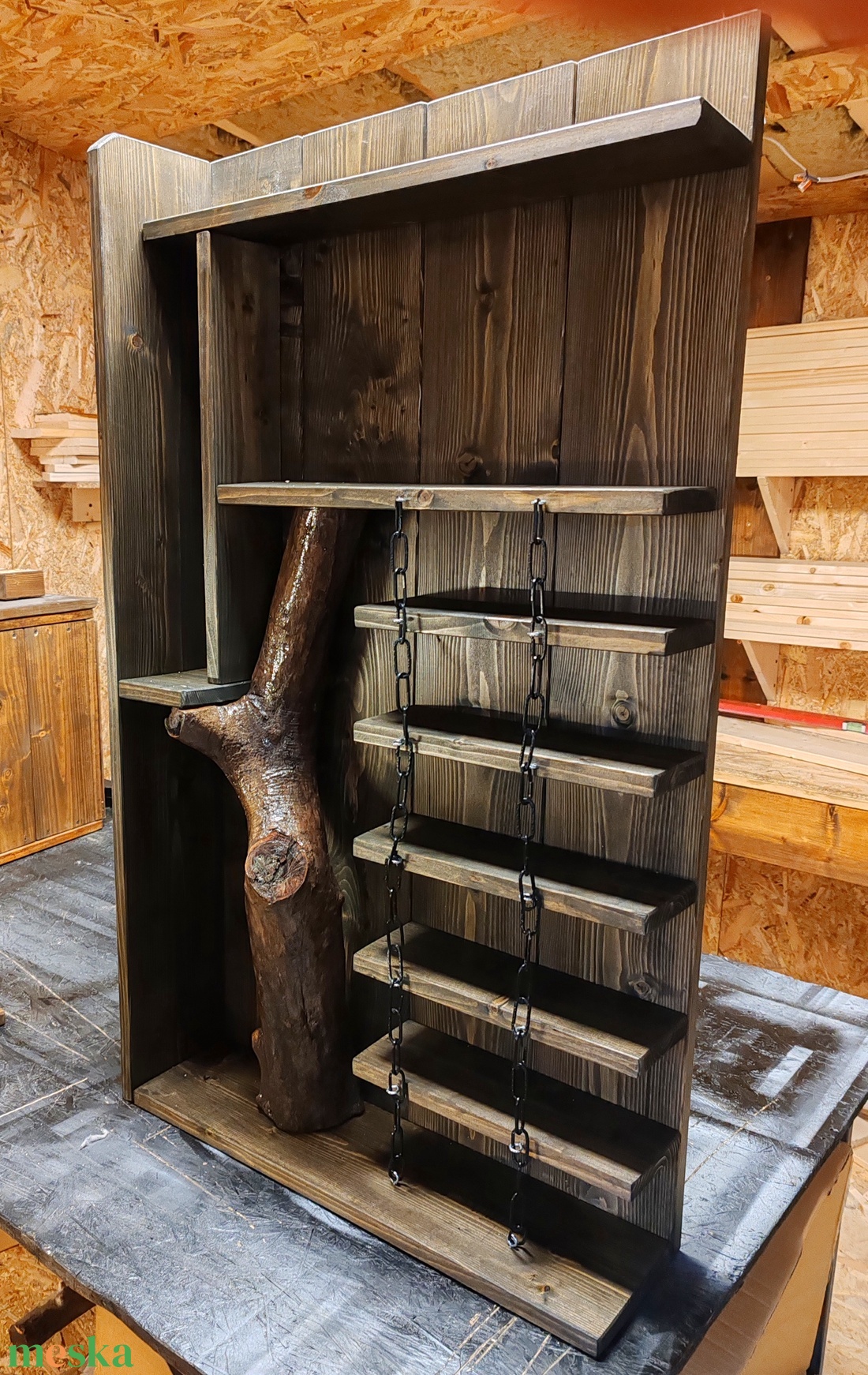 Rusztikus fali bortartó, italtartó  - otthon & életmód - konyhafelszerelés, tálalás - tálalás - bortartó - Meska.hu