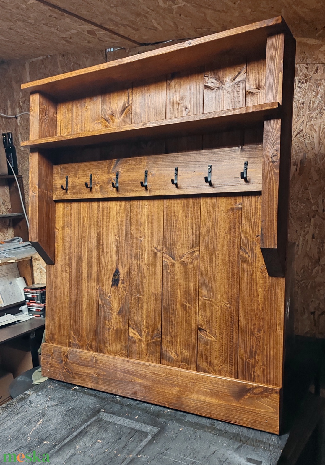 Rusztikus előszobafal, akasztó� dió színben - otthon & életmód - bútor - fogas - Meska.hu