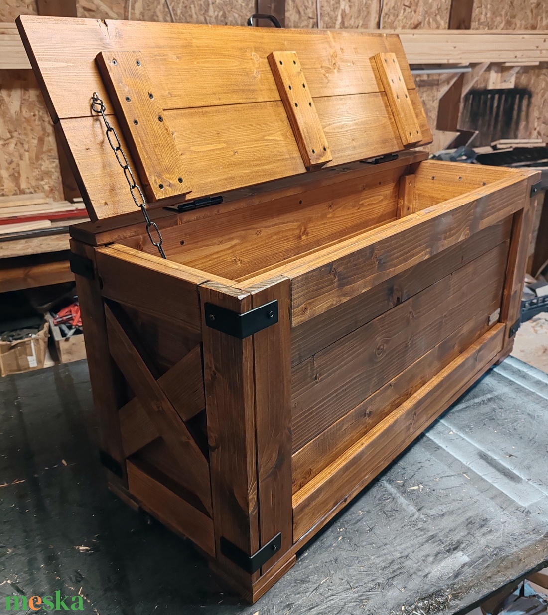 Tároló láda - Farmhouse X dió - otthon & életmód - tárolás & rendszerezés - láda - Meska.hu