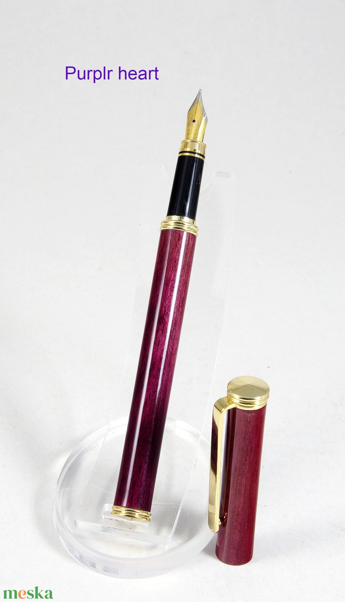 Bíbor szív - Egyedi, kézműves töltőtoll - otthon & életmód - papír, írószer - ceruza & toll - Meska.hu