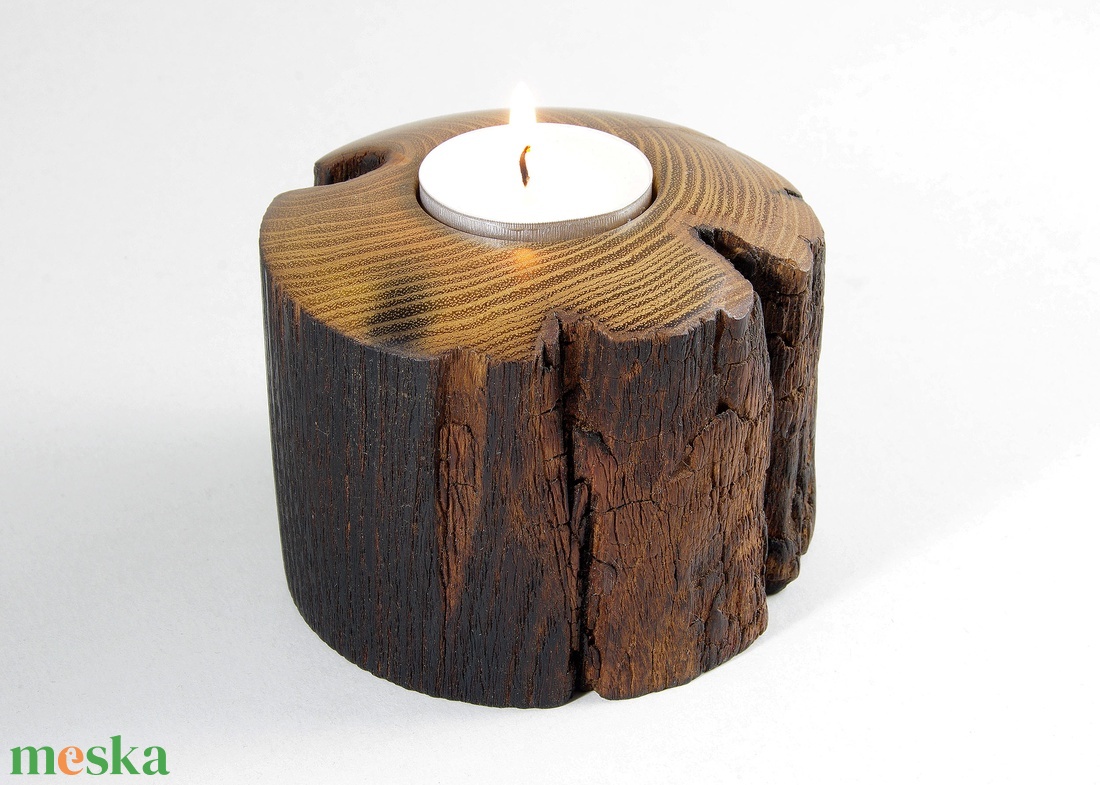 Mécsestartó - Egyedi, kézműves gyertyatartó akácfából - otthon & életmód - gyertya, illat, aroma - mécses és mécsestartó - Meska.hu