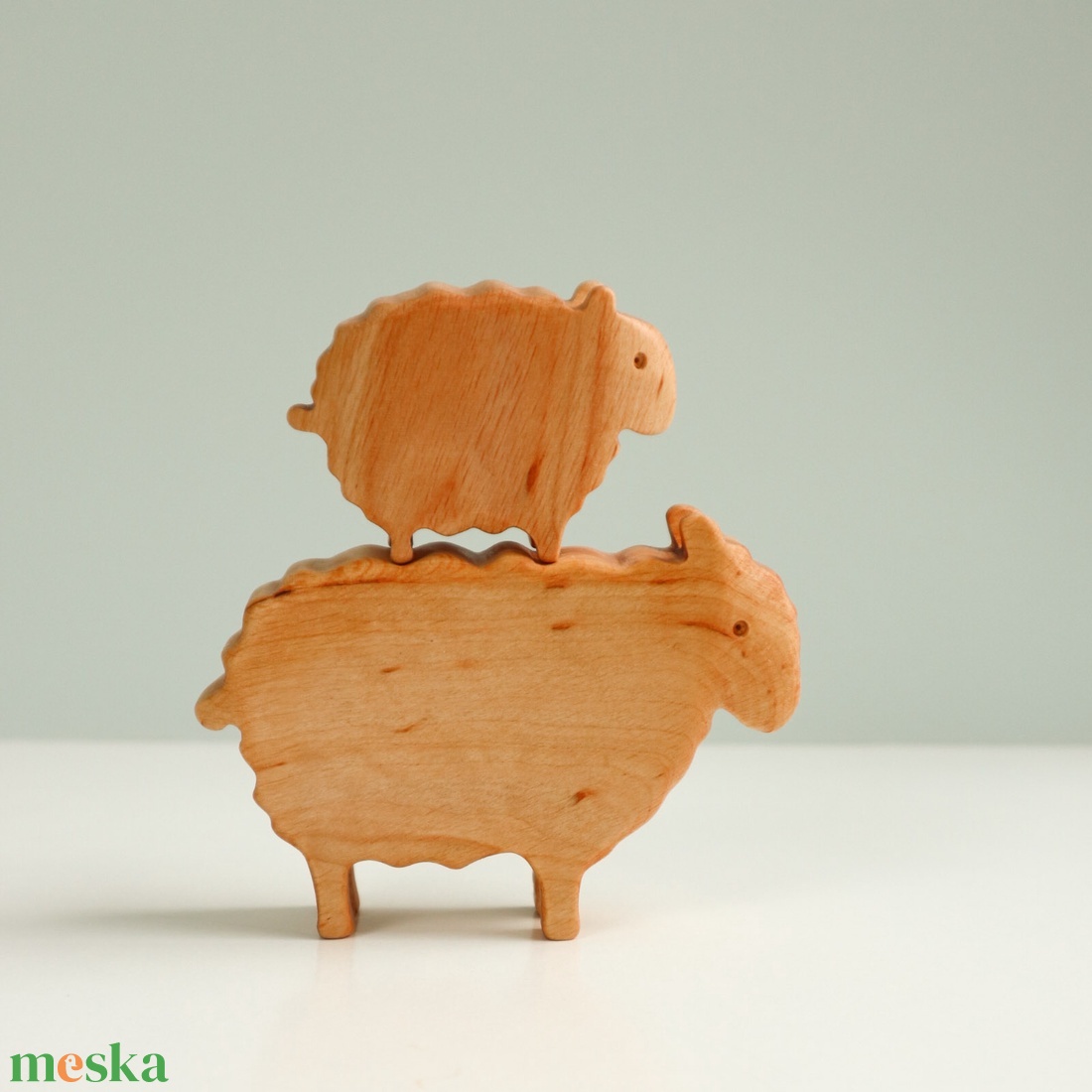 Fa birka és bárány, fa birka figura, fa bárány figura, fa birka szett - játék & sport - készségfejlesztő és logikai játék - oktató játékok - Meska.hu