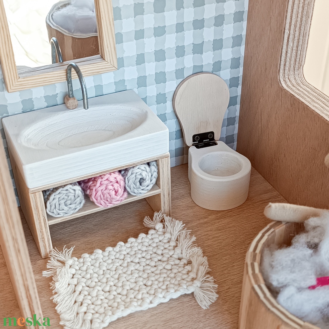 Fürdőszoba bútorcsomag babaházhoz - játék & sport - baba & babaház - babaház - Meska.hu