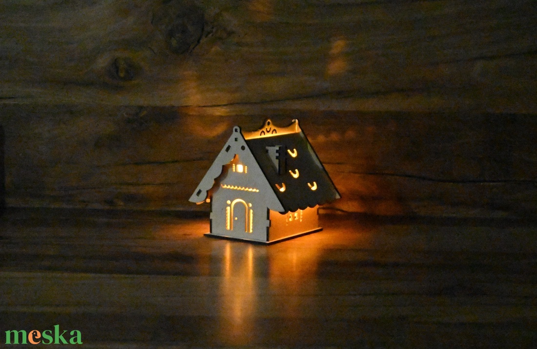 Házikó mécsestartó, ledes mécseshez - otthon & életmód - gyertya, illat, aroma - mécses és mécsestartó - Meska.hu