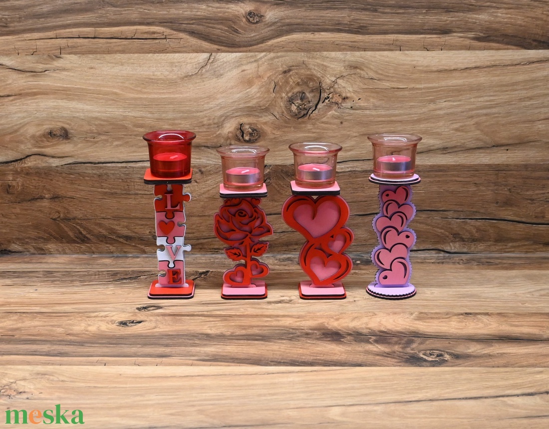 Valentin napi mécsestartó! Egy kis fény a szerelemhez! - kellékek & szerszámok - dekorációs kellékek - figurák - Meska.hu