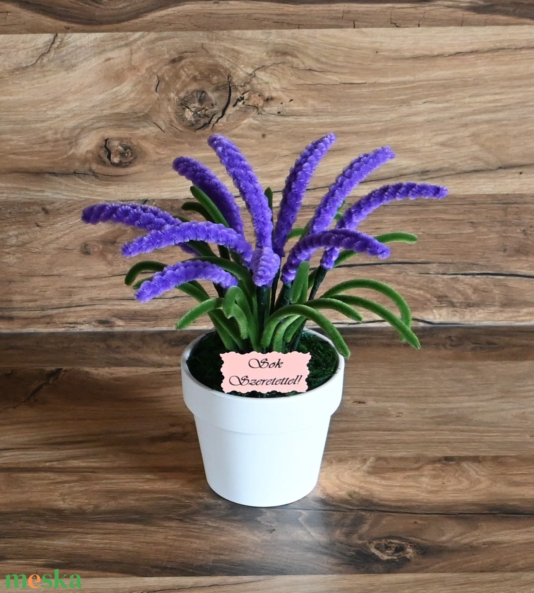 Cserepes zsenília levendula, hóvirág örökvirág!  - otthon & életmód - virágdekoráció - virágdíszek - virágdísz kaspóban - Meska.hu