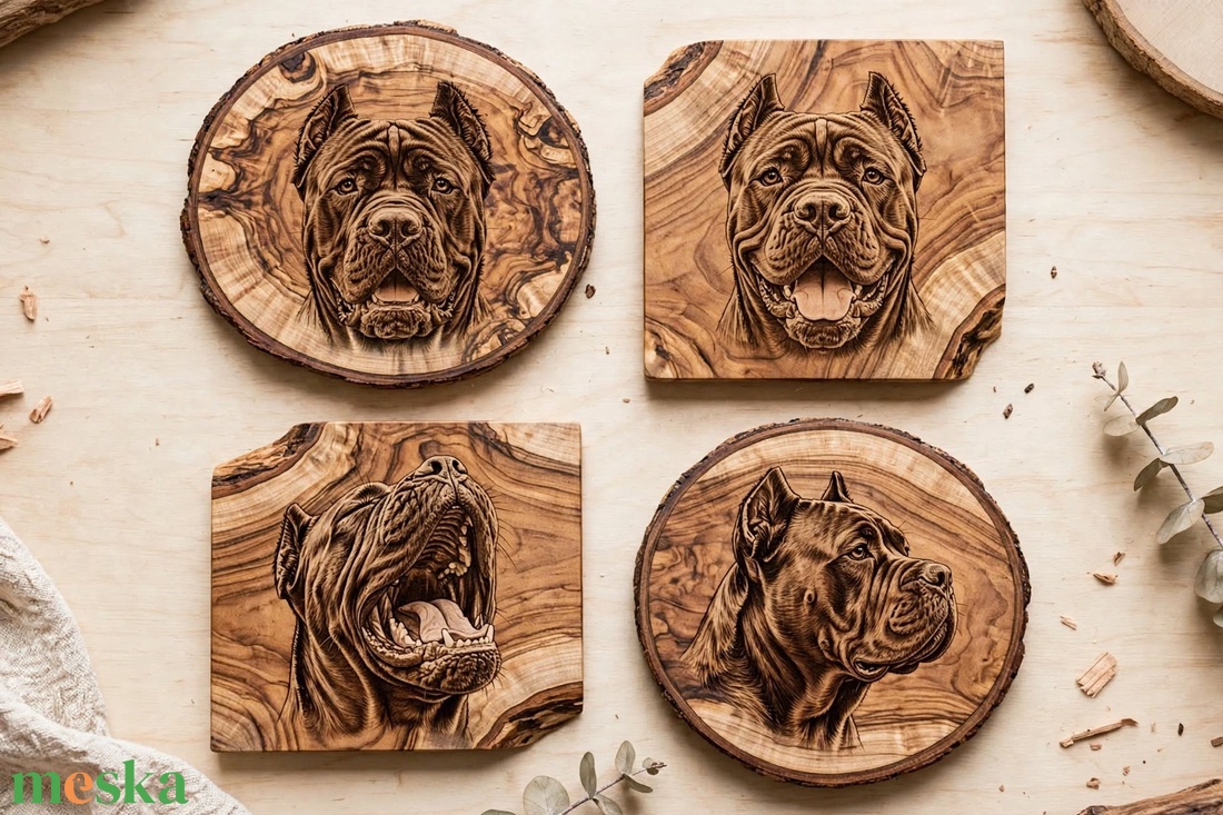 5 db Cane Corso gravír minta -  fára és sötét palára - művészet - grafika & illusztráció - digitális - Meska.hu