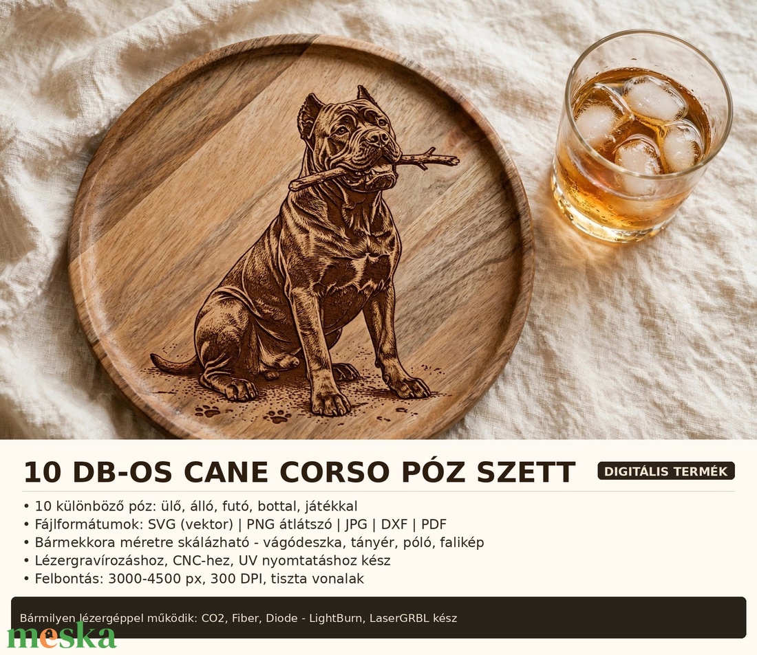 Cane Corso 10db-os prémium póz szett Lézergravír SVG, PNG, DXF, PDF - művészet - grafika & illusztráció - digitális - Meska.hu