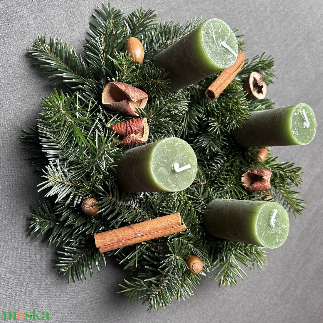 Adventi koszorú termésekkel - karácsony - adventi díszek - adventi koszorú - Meska.hu