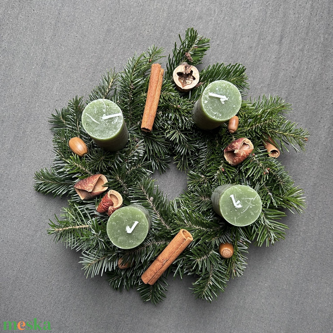 Adventi koszorú termésekkel - karácsony - adventi díszek - adventi koszorú - Meska.hu