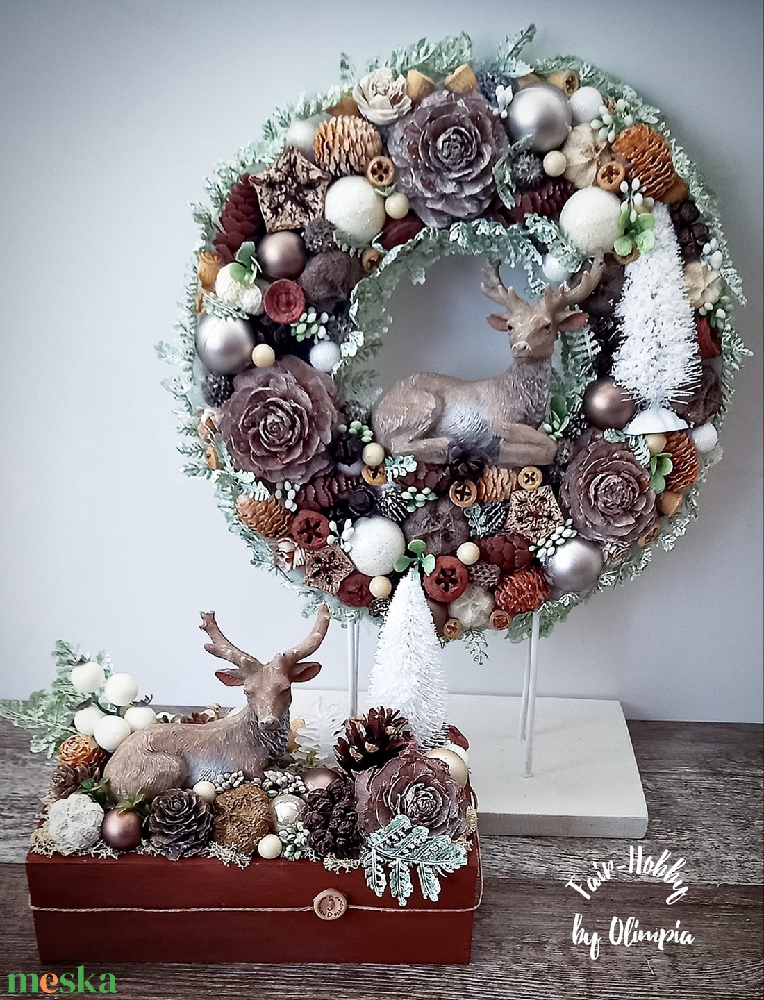 Téli szett csodaszarvasokkal - karácsony - adventi díszek - adventi ajtódísz - Meska.hu Téli szett csodaszarvasokkal - karácsony - adventi díszek - adventi ajtódísz - Meska.hu