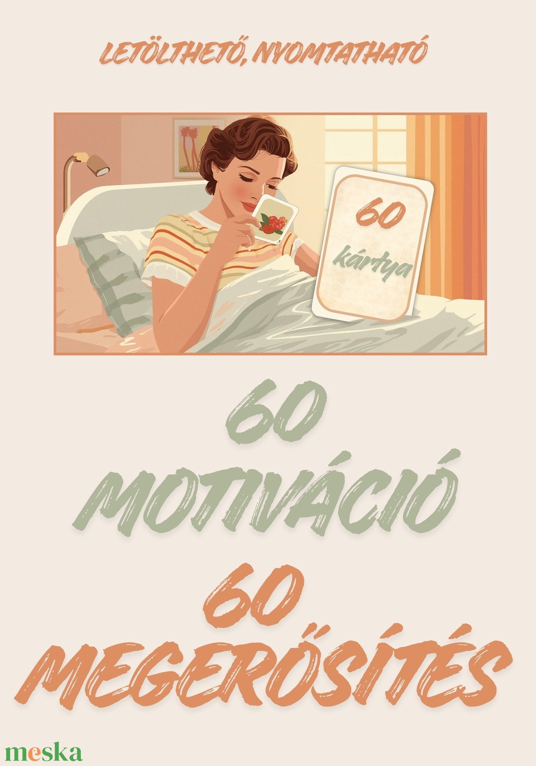 Megerősítő motivációs kártyák 60 kártya tudatosság  - művészet - naptárkártyák, sportkártyák - Meska.hu