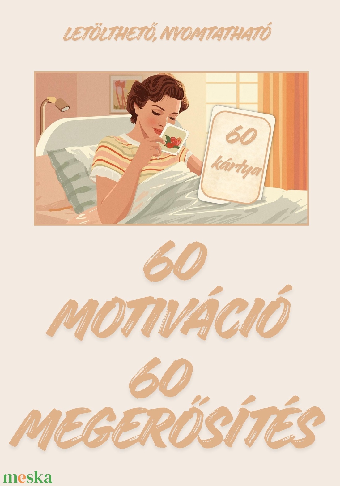 Megerősítő motivációs kártyák 60 kártya tudatosság  - művészet - naptárkártyák, sportkártyák - Meska.hu