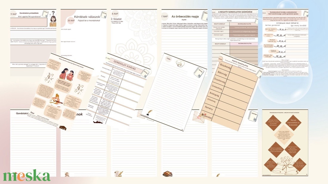 Fejlesztő önismereti mentálhigiénés napló mentális egészség öngondoskodás életvezető tervező önfejlesztő spirituális  - otthon & életmód - papír, írószer - jegyzetfüzet & napló - Meska.hu