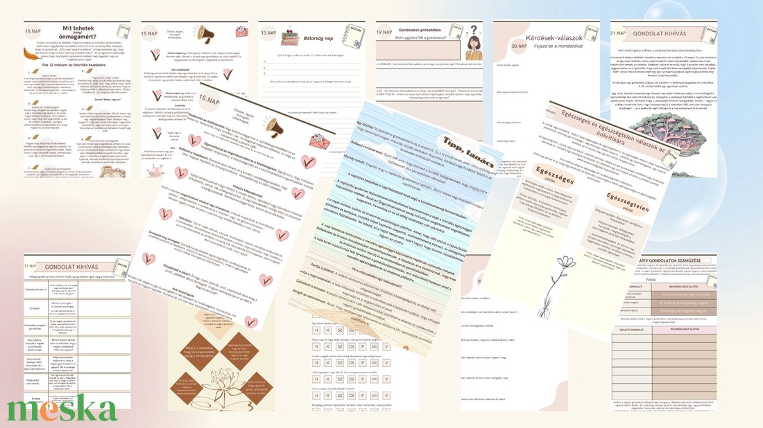 Fejlesztő önismereti mentálhigiénés napló mentális egészség öngondoskodás életvezető tervező önfejlesztő spirituális  - otthon & életmód - papír, írószer - jegyzetfüzet & napló - Meska.hu